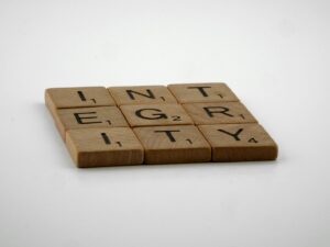 scrabble letters spelling integrity