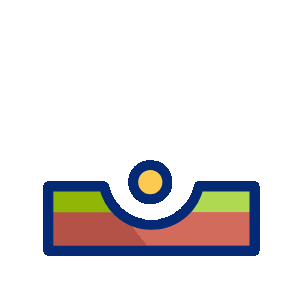 Colorful spirit level tool icon with bubble indicator