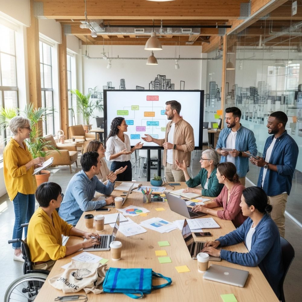 staff in an office